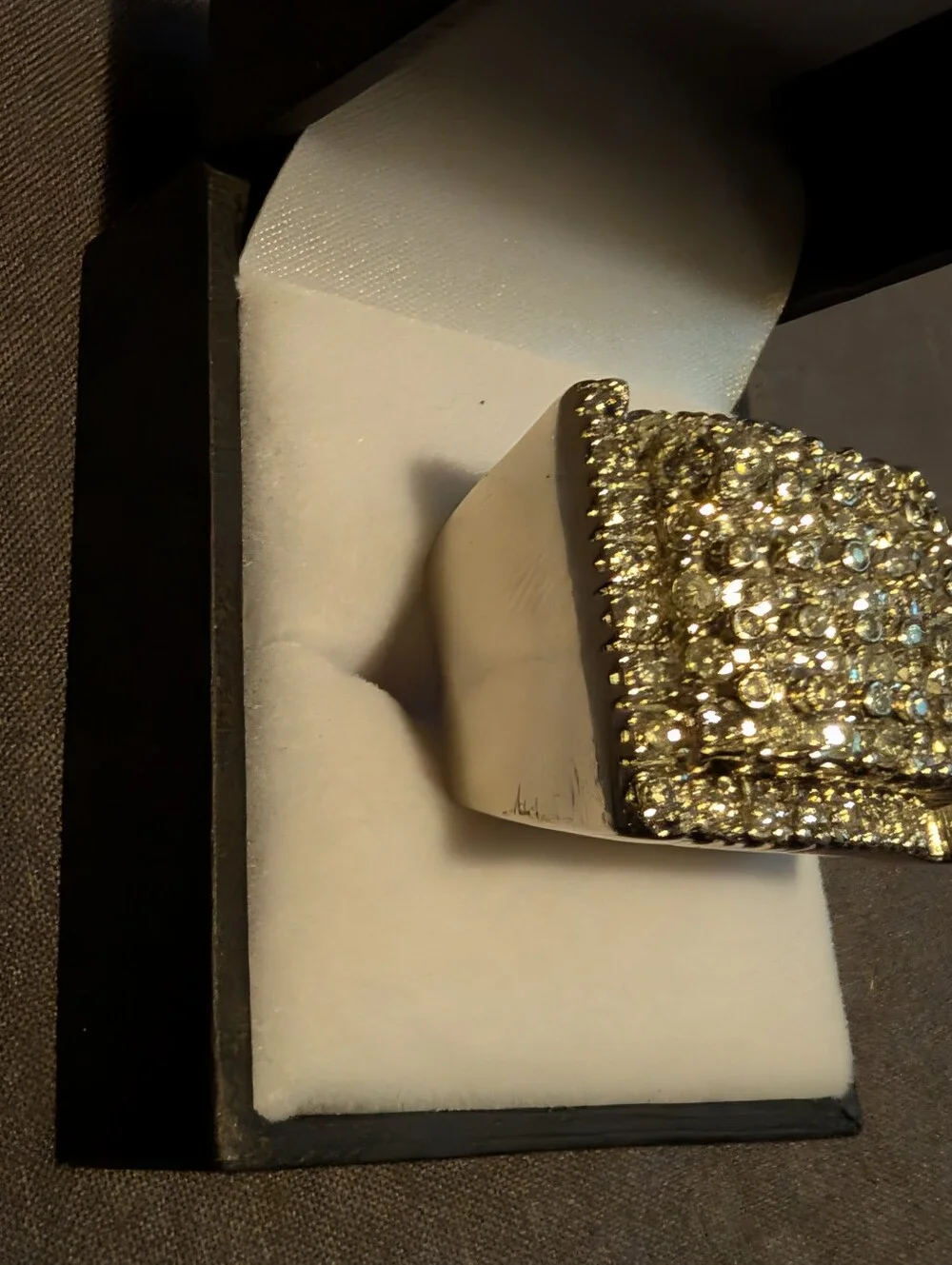 Mens wide band custom made 10k gold pinky ring